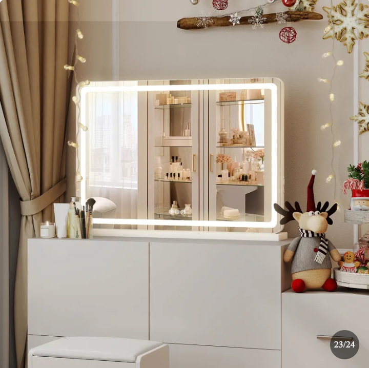 LED Vanity Mirror with Adjustable Lighting – 3 Color Modes & Touch Control