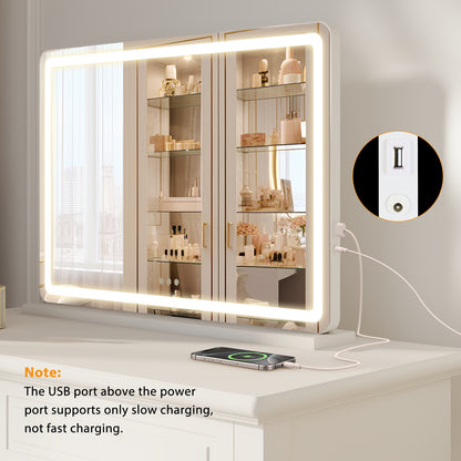 LED Vanity Mirror with Adjustable Lighting – 3 Color Modes & Touch Control
