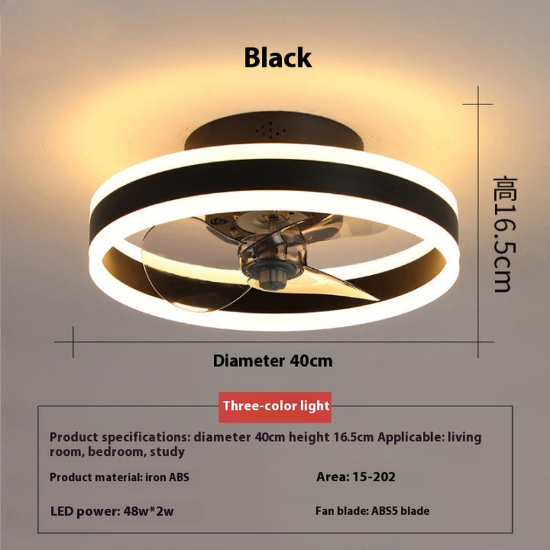 Bedroom Living Room Invisible LED Ceiling Ceiling Fan Lights