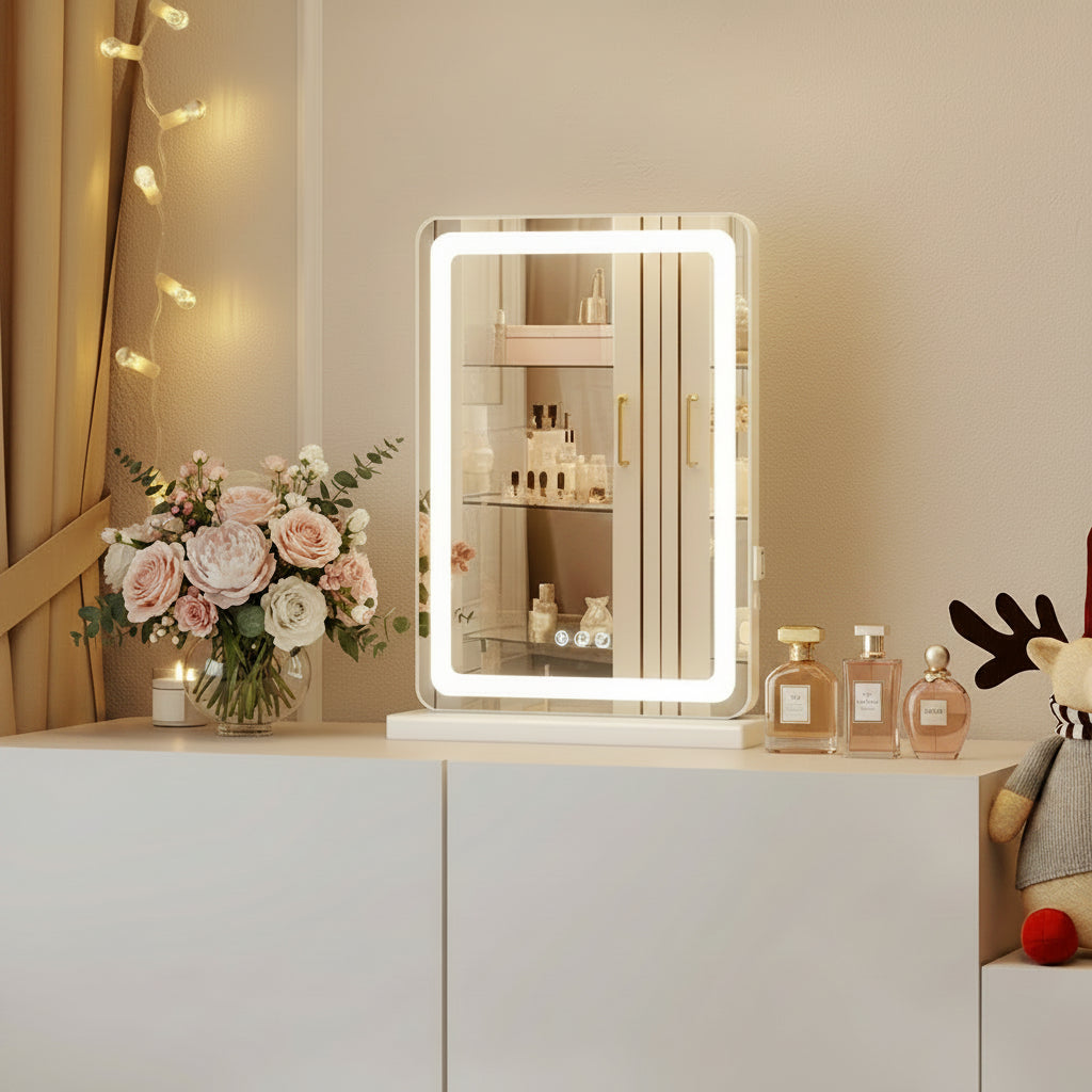 LED Vanity Mirror with Adjustable Lighting – 3 Color Modes & Touch Control