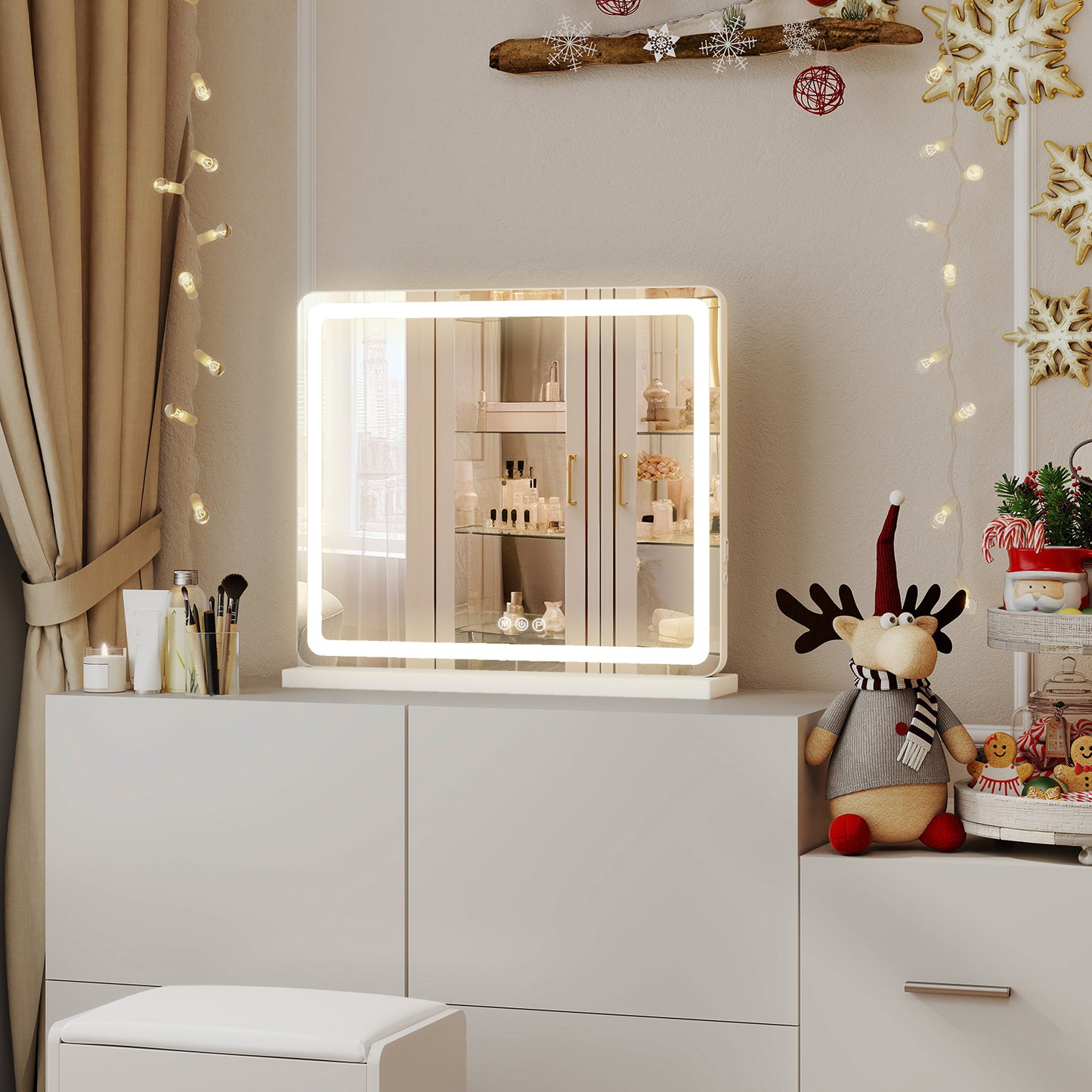 LED Vanity Mirror with Adjustable Lighting – 3 Color Modes & Touch Control