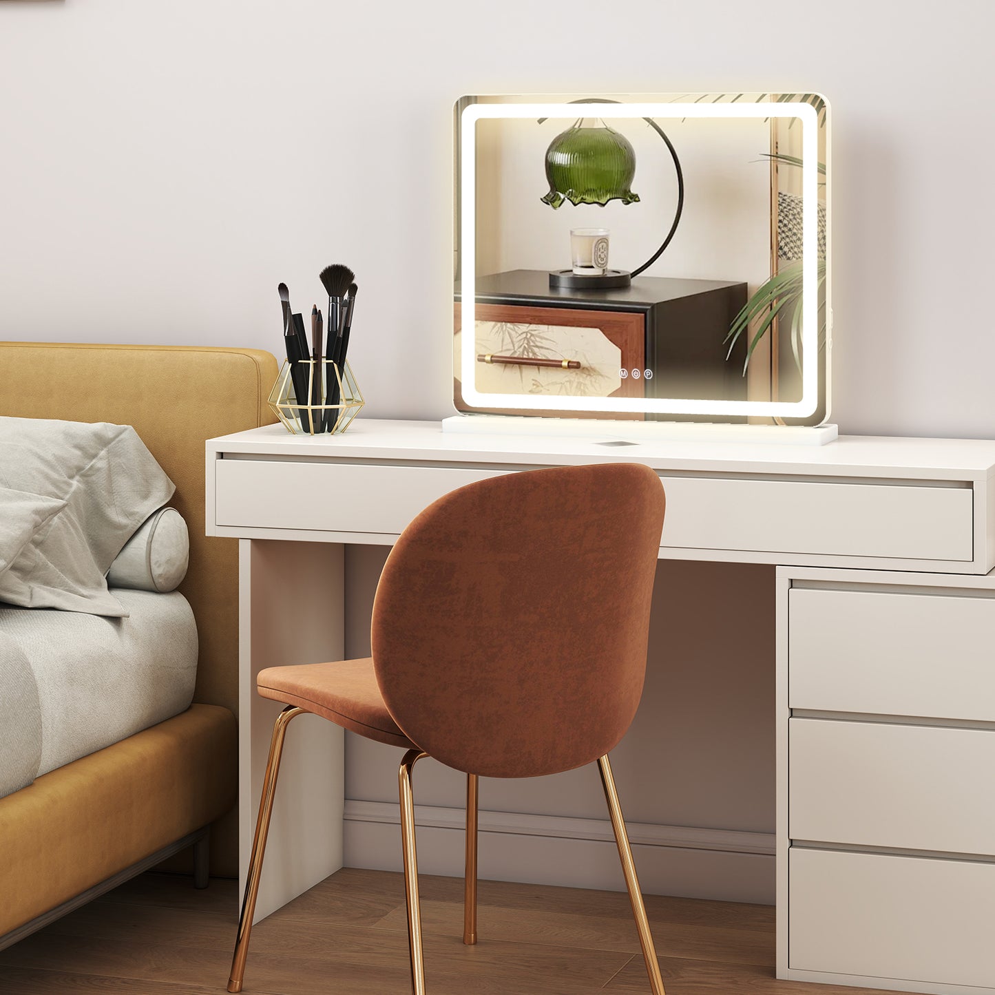 LED Vanity Mirror with Adjustable Lighting – 3 Color Modes & Touch Control
