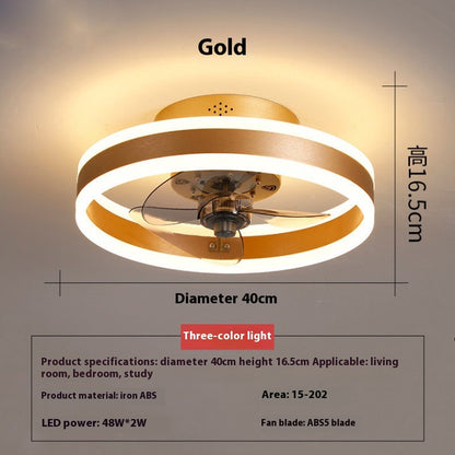 Bedroom Living Room Invisible LED Ceiling Ceiling Fan Lights