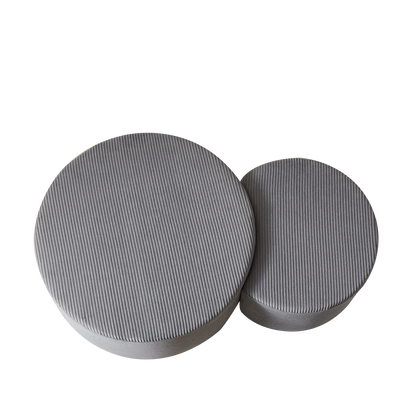 Nesting Coffee Table Set of 2,Upholstered round Coffee Tables Set of 2 for Living Room, Modern Foam round Coffee Table Side Table End Table Ottoman, No Assembly