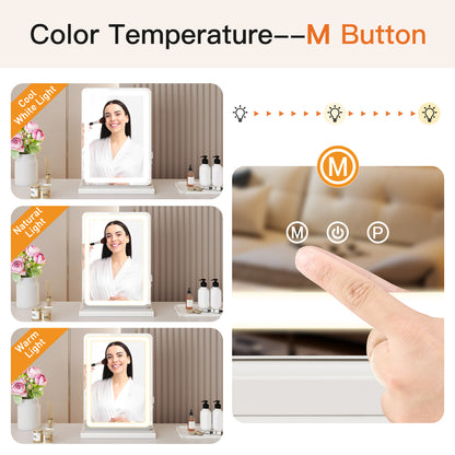 LED Vanity Mirror with Adjustable Lighting – 3 Color Modes & Touch Control