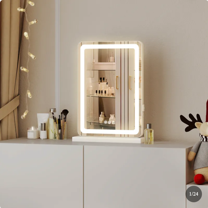 LED Vanity Mirror with Adjustable Lighting – 3 Color Modes & Touch Control