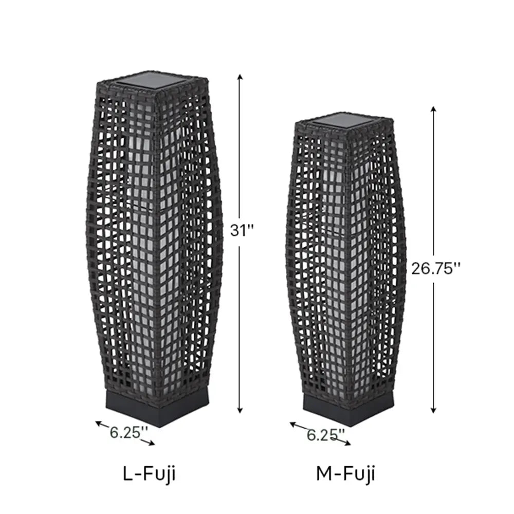 GRAND PATIO FUJI Solar-Powered Woven Wicker Floor Lamp ,Lighting Outdoor