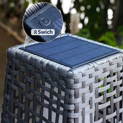 GRAND PATIO FUJI Solar-Powered Woven Wicker Floor Lamp ,Lighting Outdoor